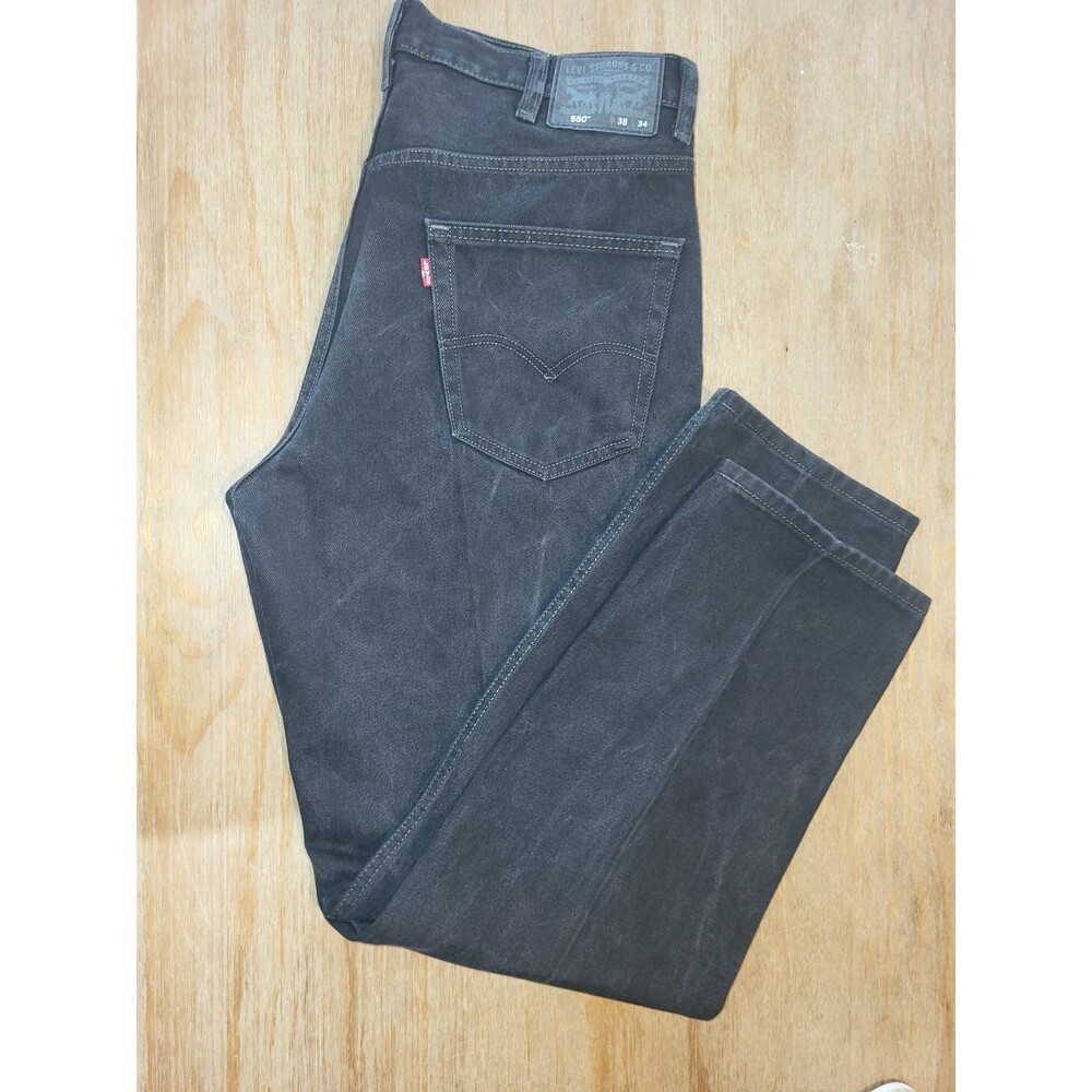 Levi’s 550 Men’s Relaxed Fit Tapered Leg Jeans 38x33 Faded Black Charcoal Denim
